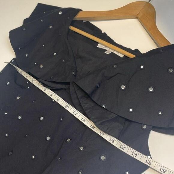 LOVERS + FRIENDS Lulu Mirror Ruffle Black Mini Dress Size Medium New - Picture 8 of 10